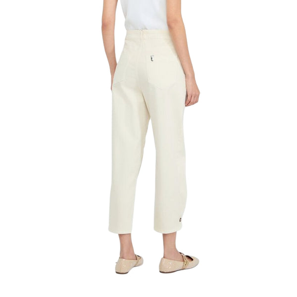 Pantaloni balloon Donna con bottone gioiello modella retro