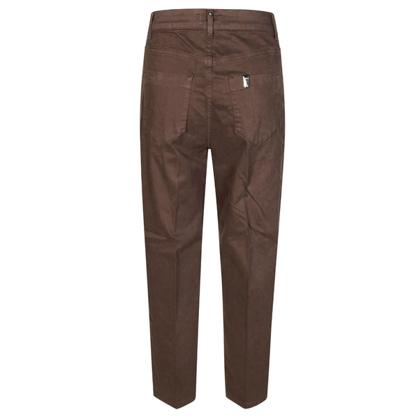 Pantaloni balloon Donna marrone con bottone gioiello retro