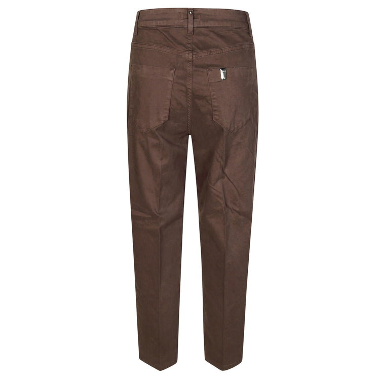 Pantaloni balloon Donna marrone con bottone gioiello retro