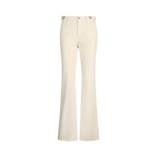 Pantaloni bootcut Donna in velluto Beige