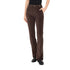 Pantaloni bootcut Donna in velluto Marrone modella frontale