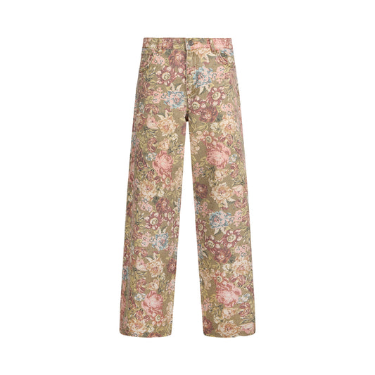 Pantaloni Donna flare con stampa floreale