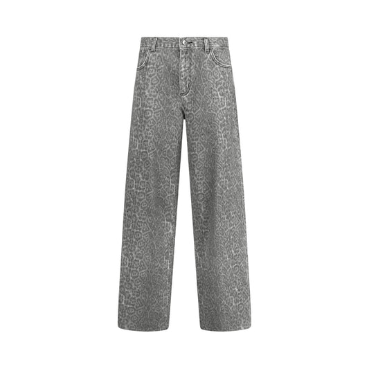 Pantaloni Donna flare con stampa animalier Grigio