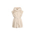 Gilet Donna in pelliccia beige con cappuccio