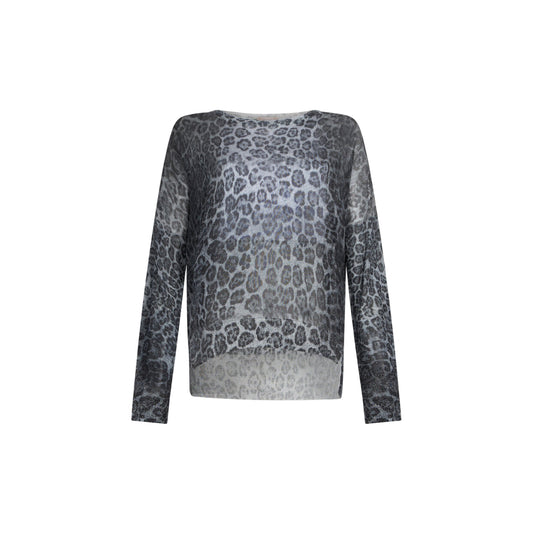 Maglia Donna in lurex con stampa animalier