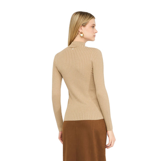 Dolcevita Donna in lurex a coste Oro modella retro