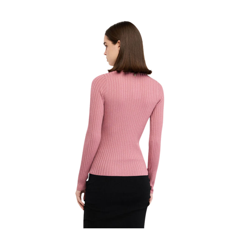 Dolcevita Donna in lurex a coste Rosa