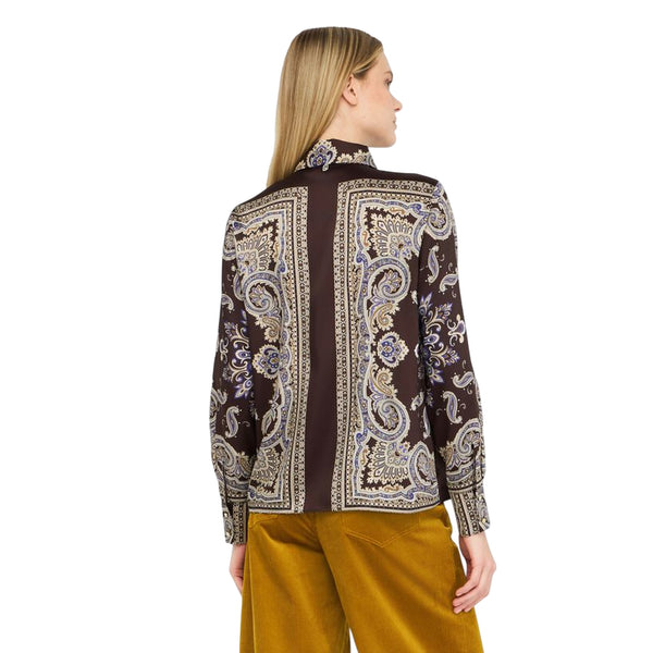 Camicia Donna in twill stampato all over modella retro