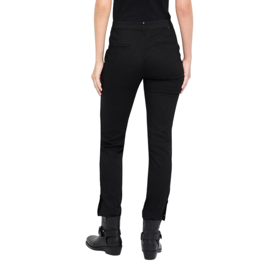 Pantaloni Chino da Donna Slim fit Nero modella retro