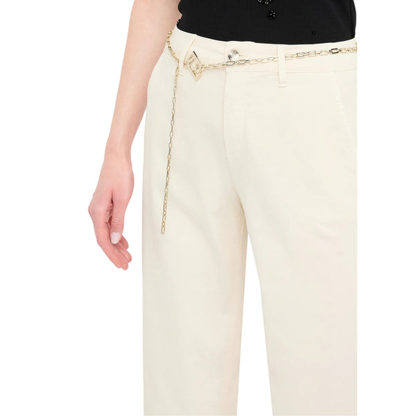 Pantaloni Donna flare cropped Beige chiaro dettaglio
