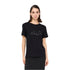 T-shirt Donna Nero con stampa e strass modella frontale