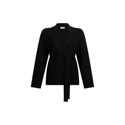 Giacca Donna con cintura sur ton Nero