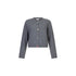 Cardigan Donna in lana Grigio con bottoni gioiello
