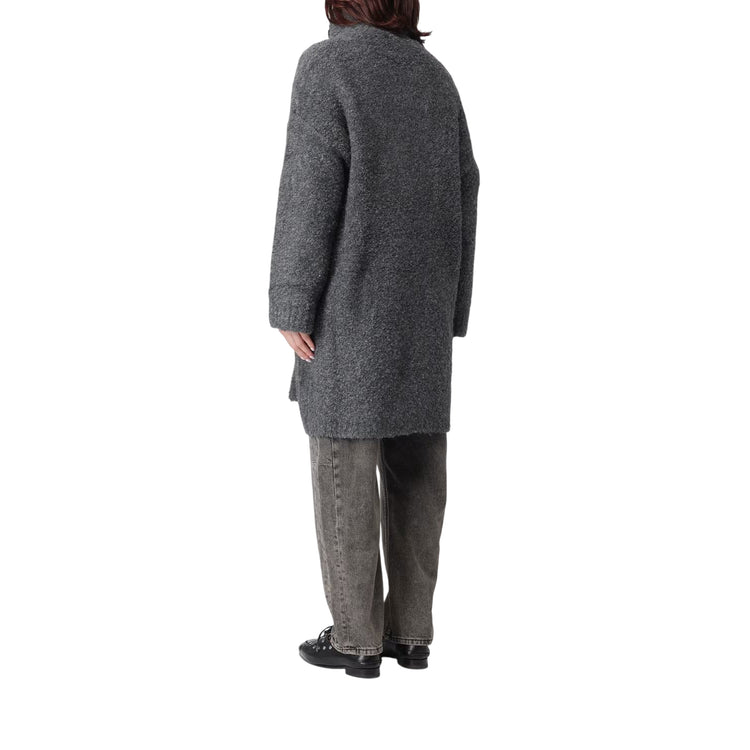 Cappotto Donna con colletto con fibbie Grigio modella retro