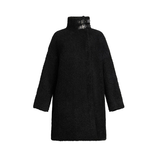 Cappotto Donna con colletto con fibbie Nero