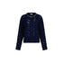Maglione Donna traforato con gioiello al collo Blu