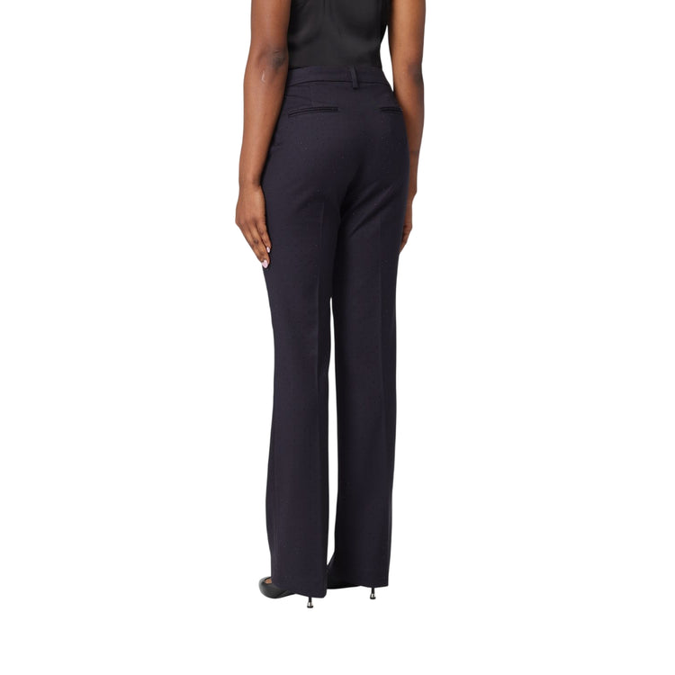 Pantaloni Donna a vita alta Navy modella retro