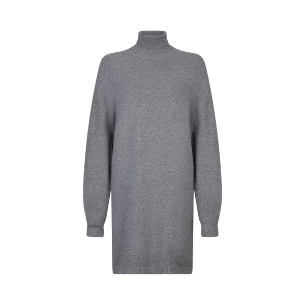 Abito Donna in maglia con micro paillettes Grigio