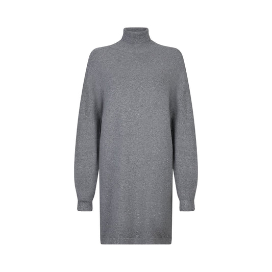 Abito Donna in maglia con micro paillettes Grigio