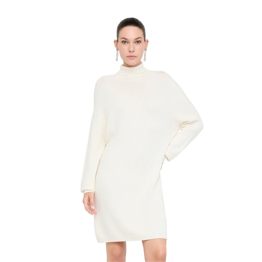 Abito Donna in maglia con micro paillettes modella frontale