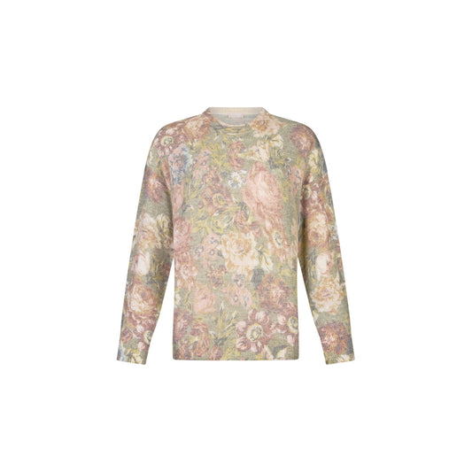 Maglia Donna in lana e alpaca floreale