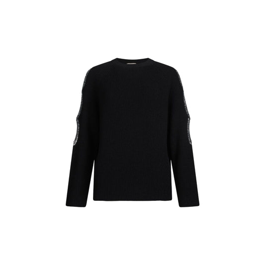 Maglia Donna con cut-out gioiello in nero