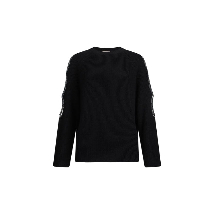 Maglia Donna con cut-out gioiello in nero