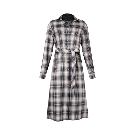 Abito Donna a quadri con cintura sur ton