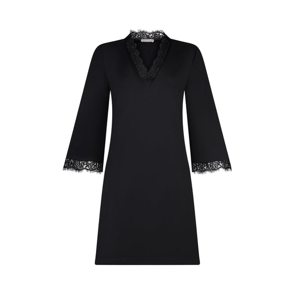 Abito corto Donna con dettagli in pizzo Nero