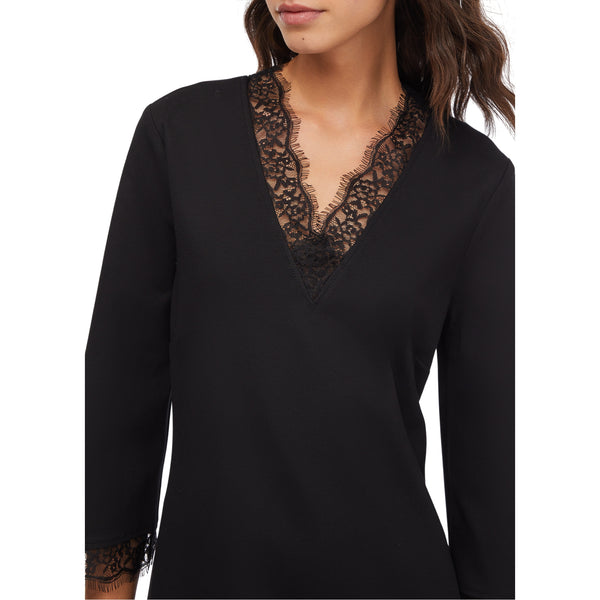 Abito corto Donna con dettagli in pizzo Nero dettaglio