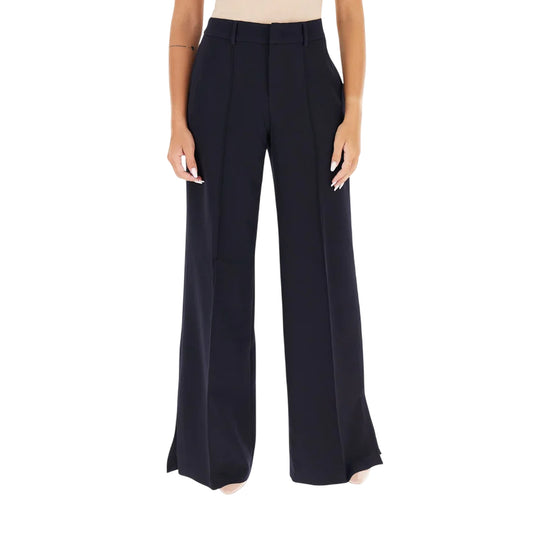 Pantaloni Donna flare con spacchetti Navy