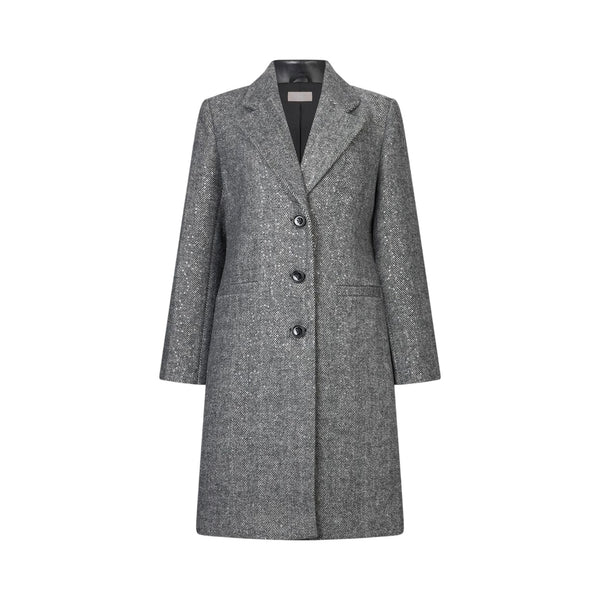 Cappotto Donna spinato in misto lana Grigio