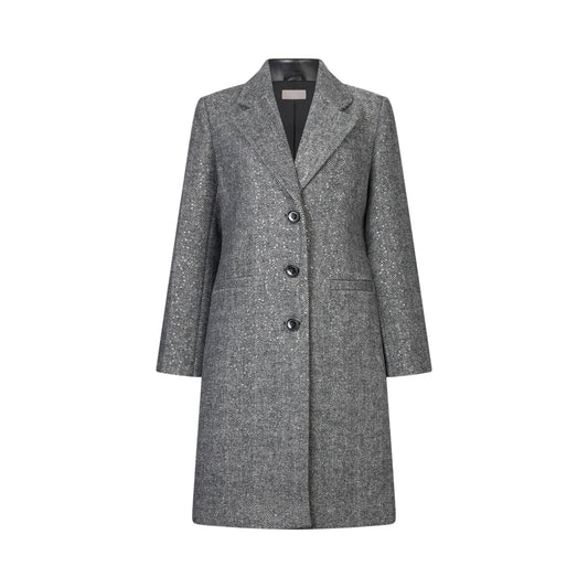 Cappotto Donna spinato in misto lana Grigio