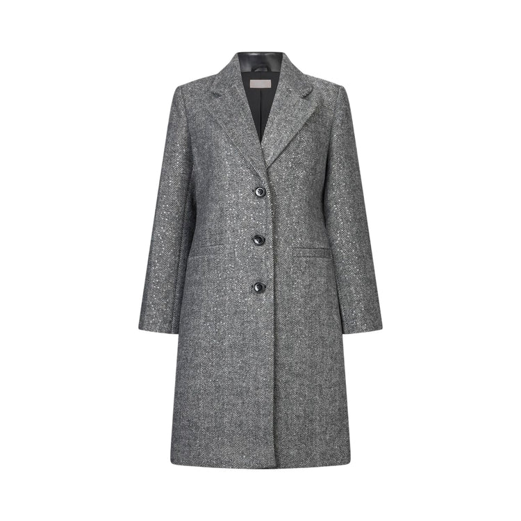 Cappotto Donna spinato in misto lana Grigio