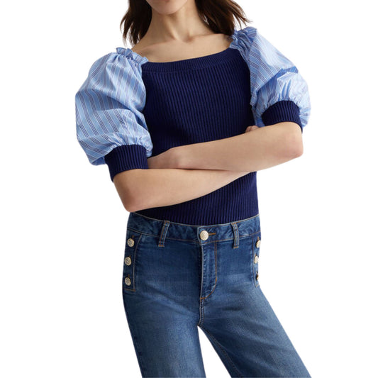 Women's sweater with balloon sleeves