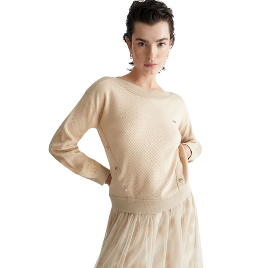 Women's sweater in honeycomb fabric
