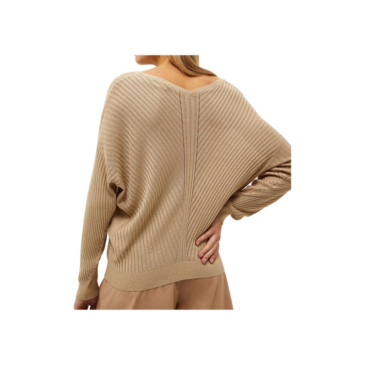 Pull femme avec empiècements lurex