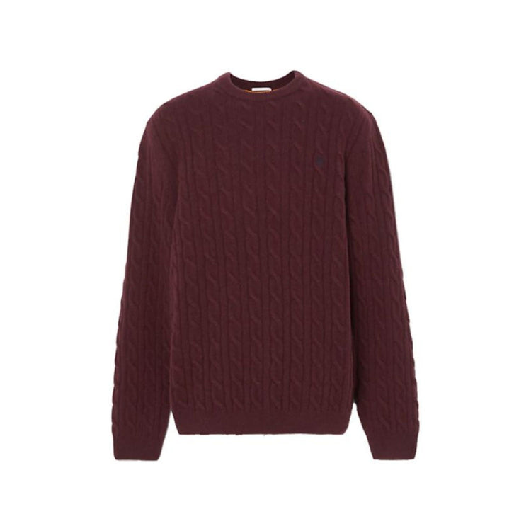 Men's cable-knit crew-neck sweater