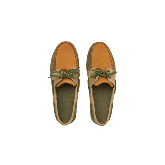 Multicolored men's moccasins with laces