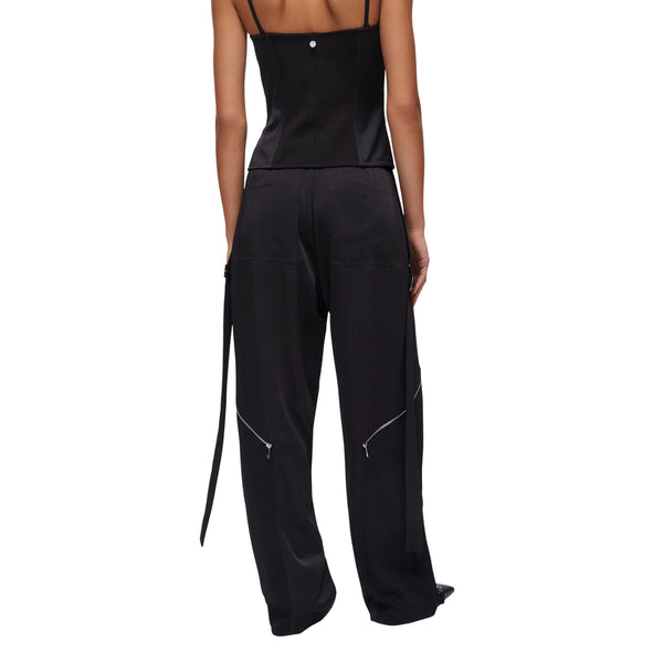 Pantalone Donna con dettagli zip modella retro