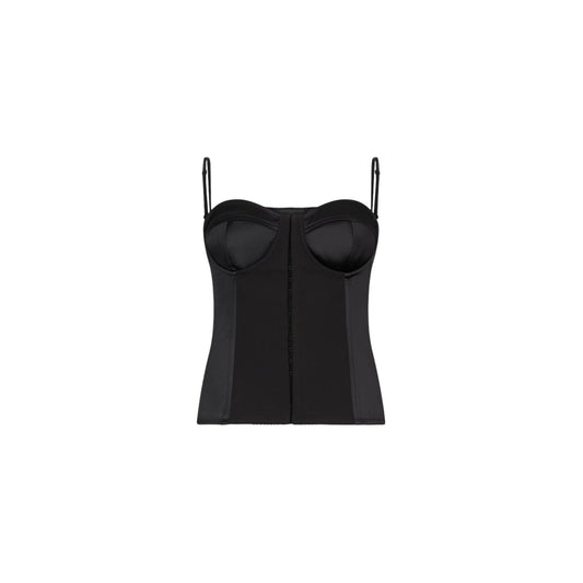 Top Bustiera Donna in raso nero