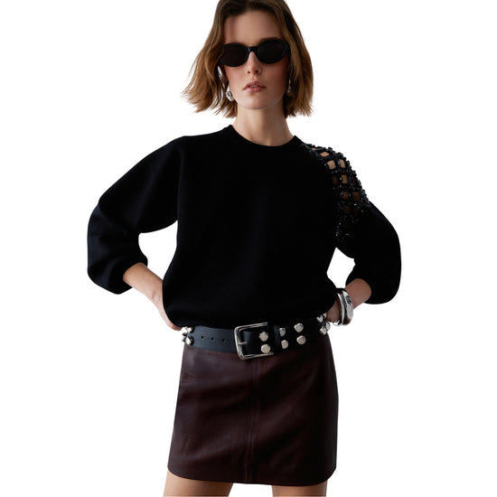 Cintura bustier Donna con borchie applicate modella
