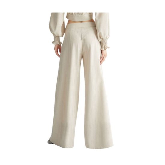 retro modella Pantalone Donna a Palazzo Beige
