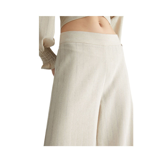 Dettaglio frontale Pantalone Donna a Palazzo Beige