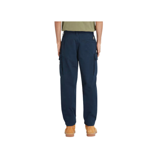 Retro Pantaloni Uomo Cargo in Twill Blu Marino