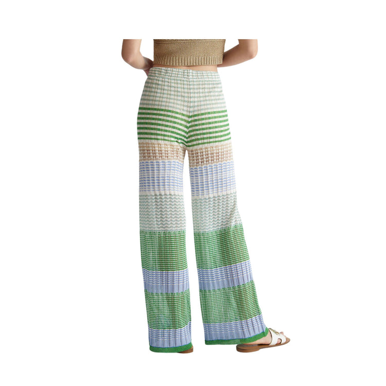 Pantalon femme en maille palazzo