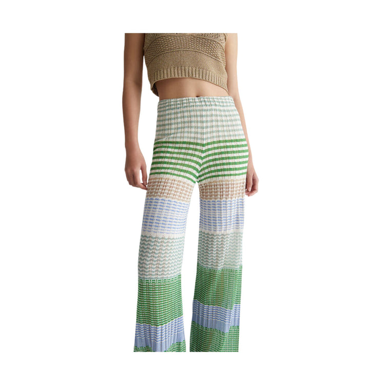 Pantalon femme en maille palazzo