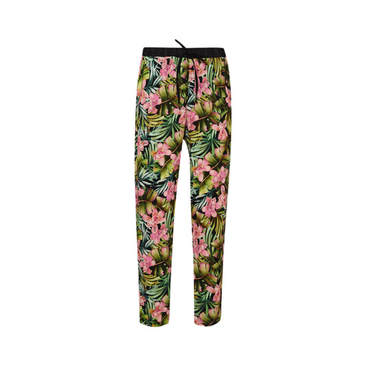 Women's trousers with tropical print
