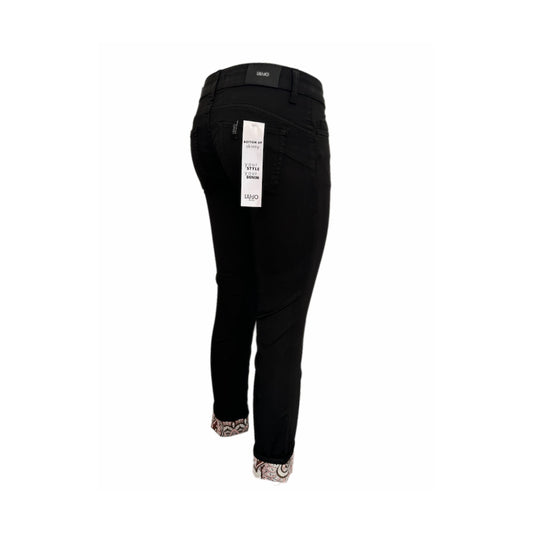 Pantalone Donna con risvolto stampato