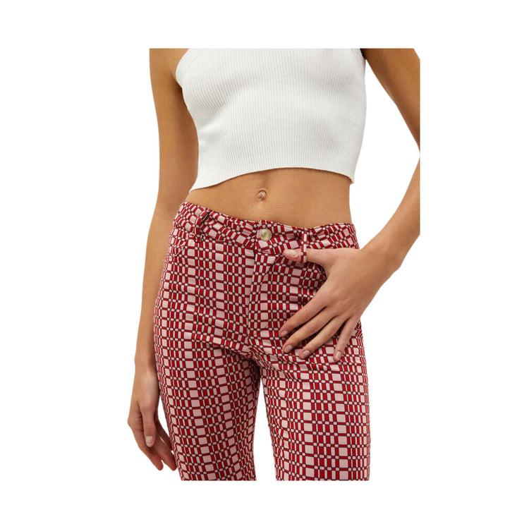Women's trousers with optical motif